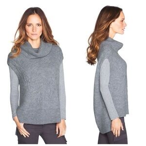 White House Black Market gray cowl neck sleeveless wool blend sweater Size M